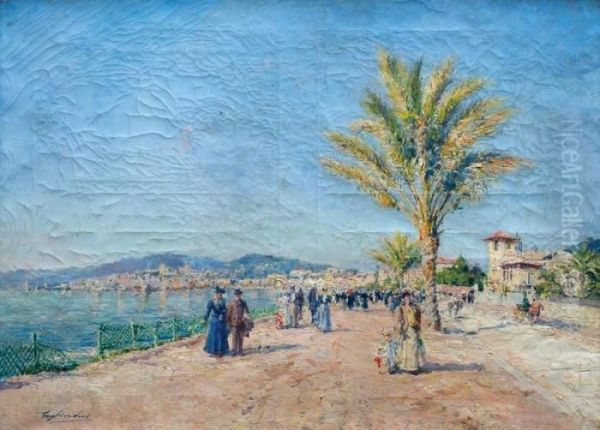 Paseo Sobre La Riviera Oil Painting by Julien Gustave Gagliardini