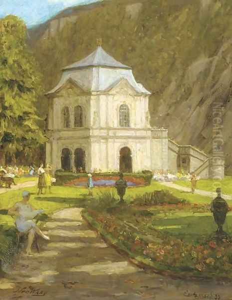 Paviljoen te Echternach summer in the park, Luxembourg Oil Painting by Nicolaas Van Der Waay