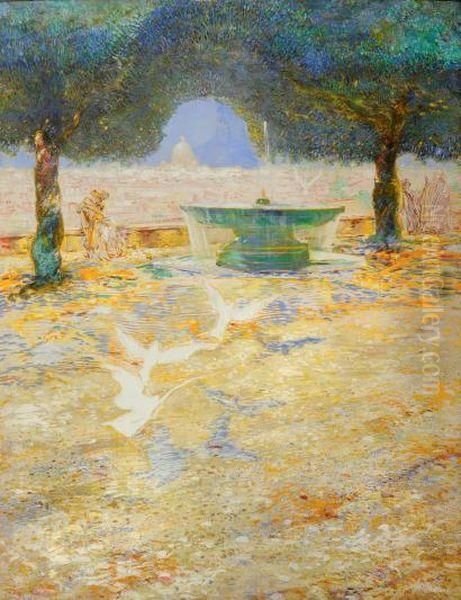 Vue De Rome Oil Painting by Franz Bernard Gailliard