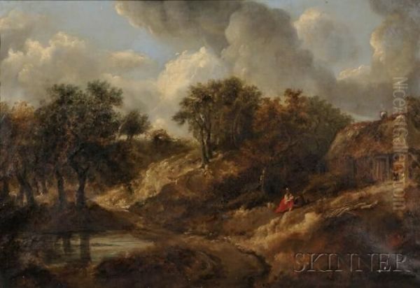 Landscape In Suffolk Oil Painting by Thomas Gainsborough