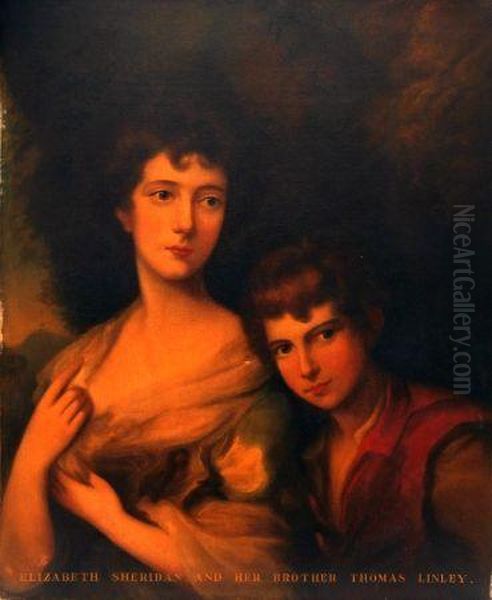 Elizabeth Sheridan And Her Brother Thomas Linley Oil Painting by Thomas Gainsborough