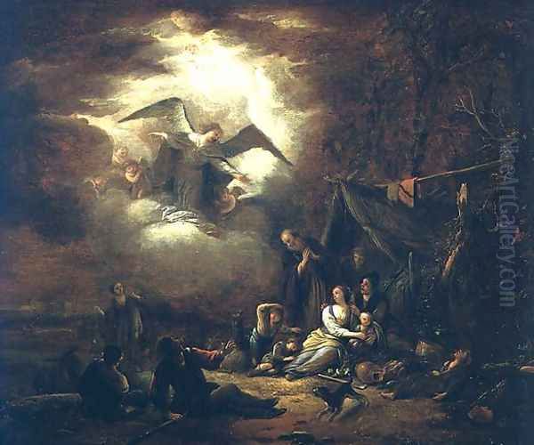 Angels Annunciation to the Shepherds Oil Painting by Jacob Willemsz de Wet the Elder