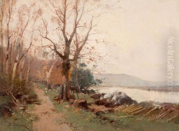 At The Lake Oil Painting by Eugene Galien-Laloue