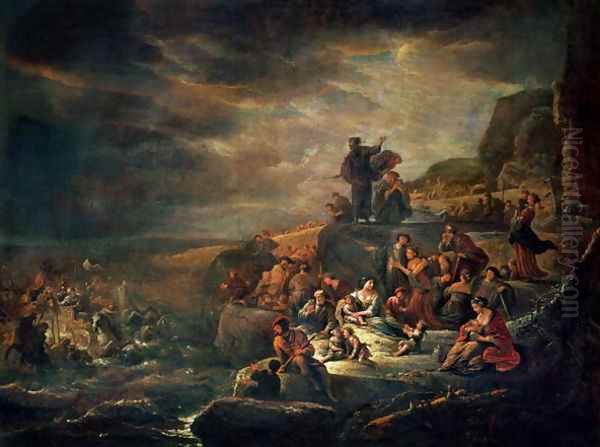 The Passage of the Red Sea Oil Painting by Jacob Willemsz de Wet the Elder