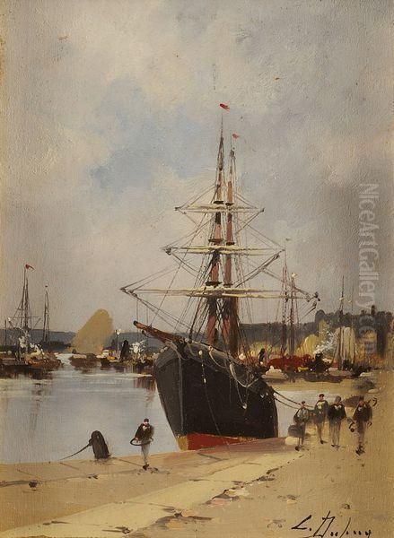 Bateau A L'amarre Oil Painting by Eugene Galien-Laloue