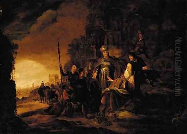 Joseph's brothers presenting his coat to Jacob Oil Painting by Jacob Willemsz de Wet the Elder