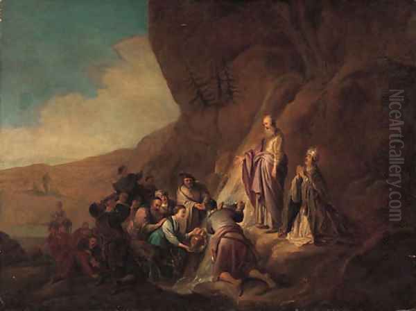 Moses Striking the Rock Oil Painting by Jacob Willemsz de Wet the Elder