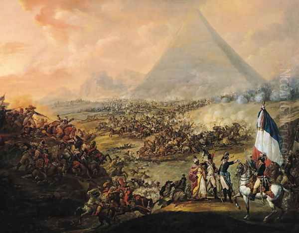 Battle of Pyramids, 21 July 1798 Oil Painting by Francois Louis Joseph Watteau