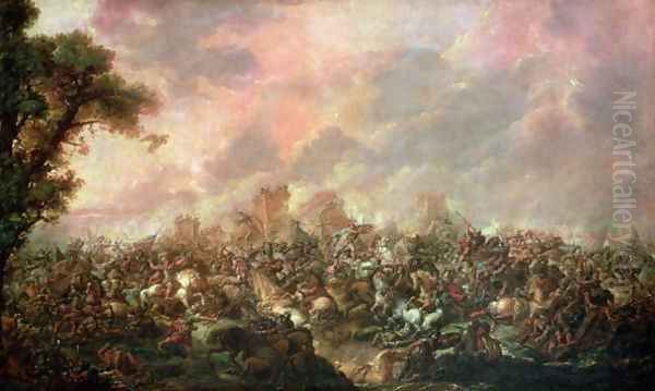 The Defeat of Darius (339-330 BC) by Alexander the Great (356-323 BC) 331 BC Oil Painting by Francois Louis Joseph Watteau