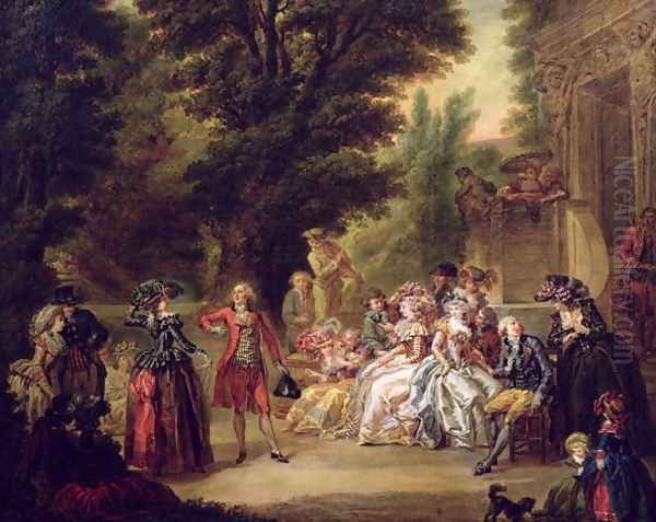 The Minuet under the Oak Tree, 1787 Oil Painting by Francois Louis Joseph Watteau