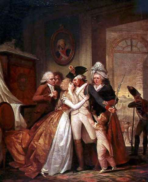 The Departure of the Volunteers Oil Painting by Francois Louis Joseph Watteau