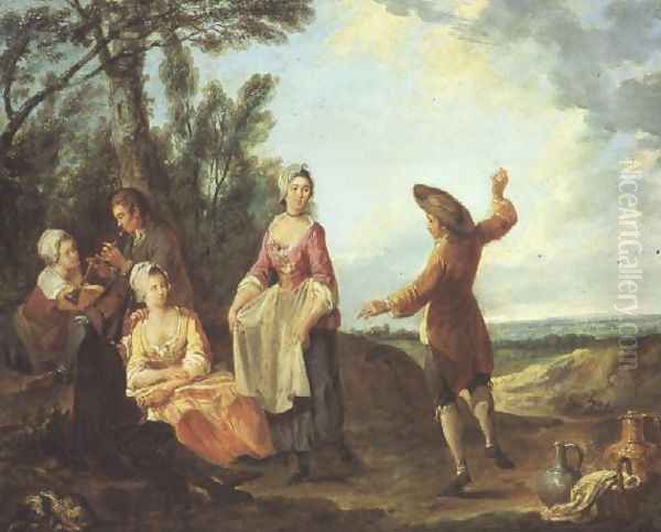 The Rustic Dance Oil Painting by Francois Louis Joseph Watteau