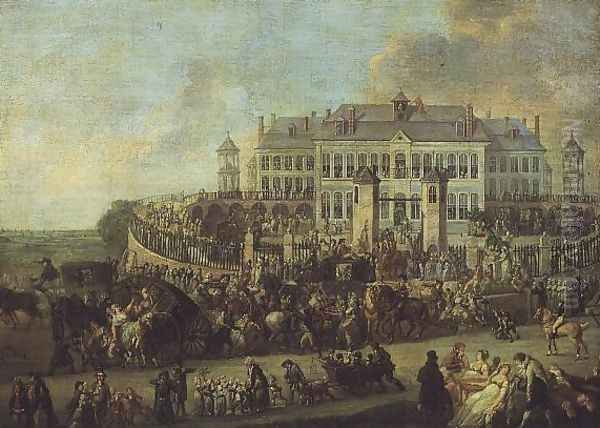 The Fete at Broquelet Oil Painting by Francois Louis Joseph Watteau