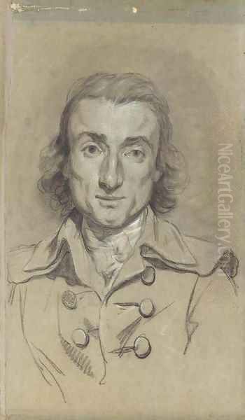 Portrait of a man, bust-length Oil Painting by Francois Louis Joseph Watteau