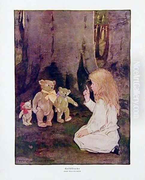 Goldilocks Oil Painting by Jessie Wilcox-Smith