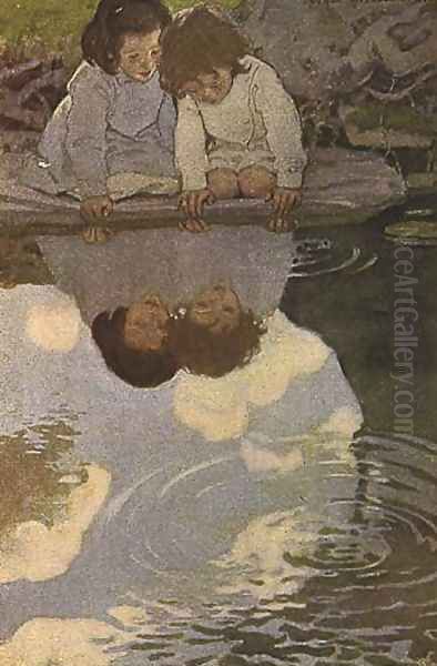 Looking-Glass River Oil Painting by Jessie Wilcox-Smith