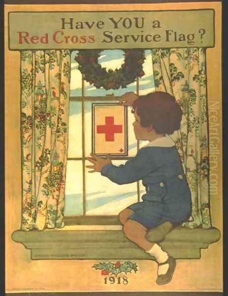 Have You a Red Cross Service Flag? Oil Painting by Jessie Wilcox-Smith