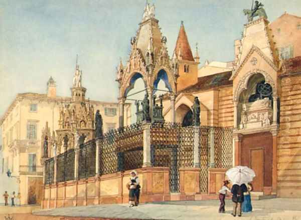 The Tombs Of Can Grande Della Scala, Verona Oil Painting by Jessie Wilcox-Smith