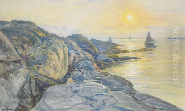 Vy Fran Marstrandon Mot Sydvast Oil Painting by Anna Gardell-Ericson