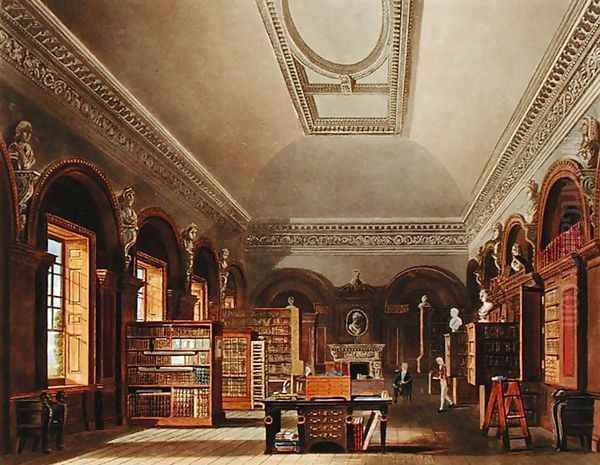 The Queen's Library, St. James's Palace, from 'The History of the Royal Residences', engraved by Richard Reeve (b.1780), by William Henry Pyne (1769-1843), 1819 Oil Painting by Charles Wild