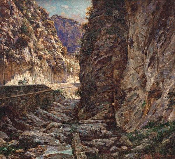 Gorges De Saint Andr (nice) Oil Painting by Angelo Garino