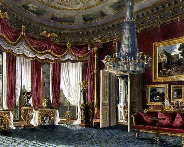 Rose Satin Drawing Room (second view) Carlton House, engraved by R. Reeve (fl.1811-37) from 'The History of the Royal Residences by William Henry Pyne (1769-1843) pub. 1818 Oil Painting by Charles Wild