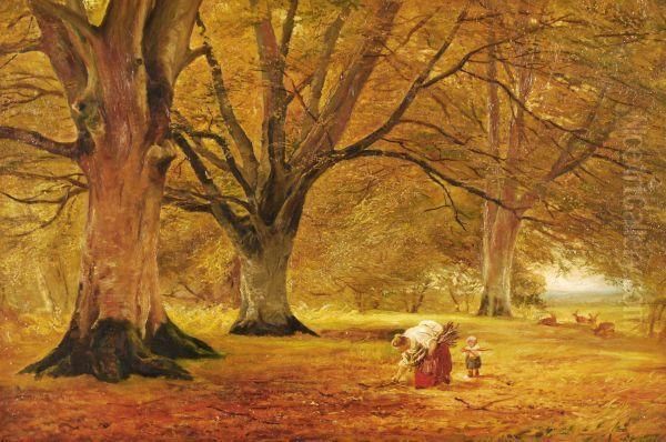 Autumn Woodland Oil Painting by Henry Garland