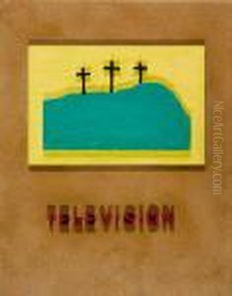 Television Oil Painting by Pierre Garnier