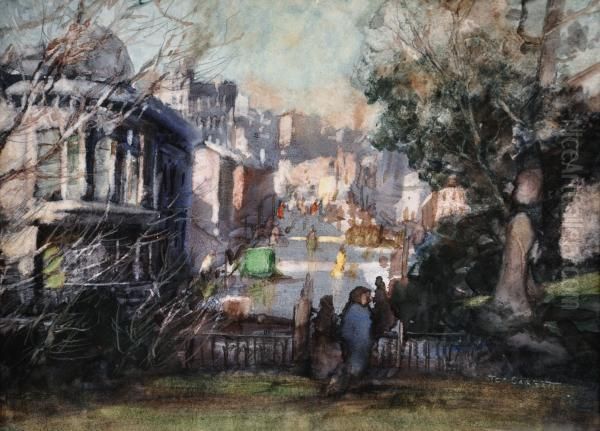  the Street  Oil Painting by Thomas Balfour Garrett