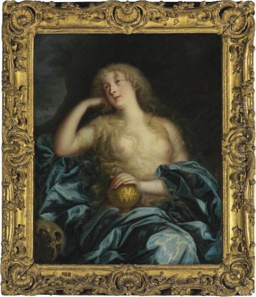 Portrait Of A Lady As The Penitent Magdalene Oil Painting by Henri Gascard