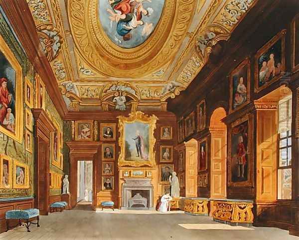 Queen Caroline's Drawing Room, Kensington Palace, from 'The History of the the Royal Residences', engraved by Thomas Sutherland (b.1785), by William Henry Pyne (1769-1843), 1819 Oil Painting by Charles Wild