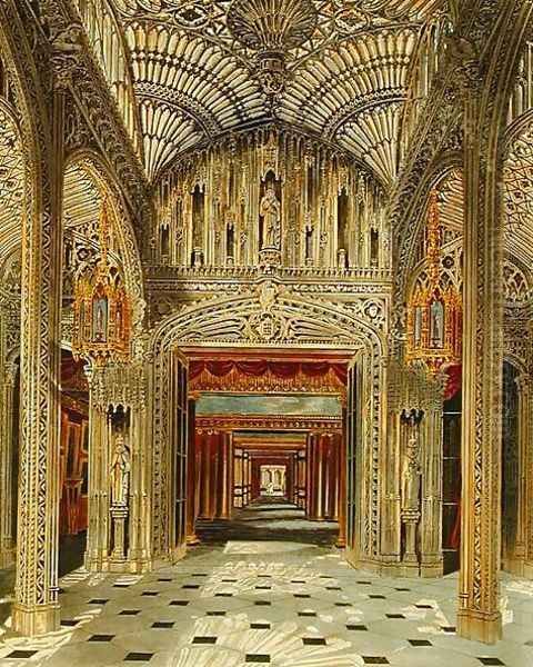 The Conservatory at Carlton House from Pynes Royal Residences engraved by Richard Reeve (b.1780), published in 1819 Oil Painting by Charles Wild