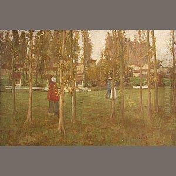 Figures Among Trees Oil Painting by David Gauld