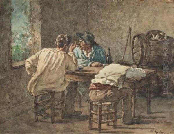 Le Repos Des Travailleurs Oil Painting by Armand Desire Gautier