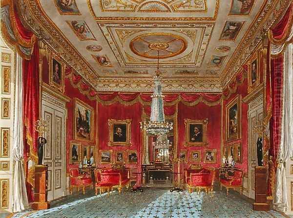 The Rose Satin Drawing Room, Carlton House, from The History of the Royal Residences, engraved by Daniel Havell (1785-1826), by William Henry Pyne (1769-1843), 1819 Oil Painting by Charles Wild