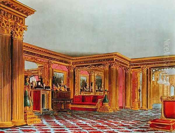 The Golden Drawing Room, Carlton House, from The History of the Royal Residences, engraved by Thomas Sutherland (b.1785), by William Henry Pyne (1769-1843), 1819 Oil Painting by Charles Wild