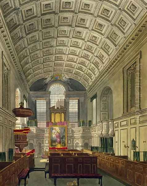 The German Chapel, St. James's Palace, from 'The History of the Royal Residences', engraved by Daniel Havell (1785-1826), by William Henry Pyne (1769-1843), 181 Oil Painting by Charles Wild