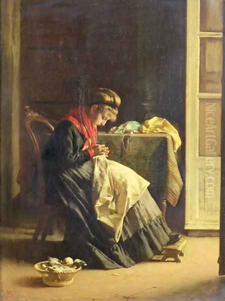 The Seamstress Oil Painting by Thomas Wade