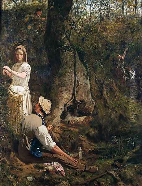 Blackberry Gatherers Oil Painting by Thomas Wade