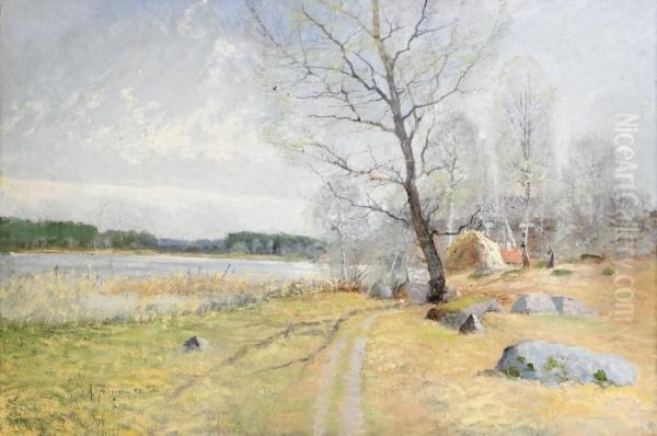 Varlandskap Fran Tido Oil Painting by Anton Genberg