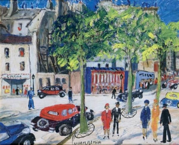 Paris, Rue Beaubourg Oil Painting by Lucien Genin