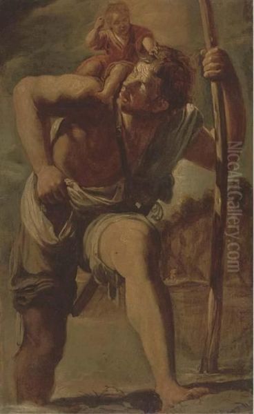 Saint Christopher Oil Painting by Orazio Gentileschi