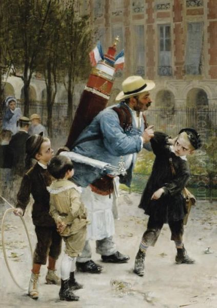 Qui Casse Les Verres Les Paie Oil Painting by Henri-Jules-Jean Geoffroy (Geo)