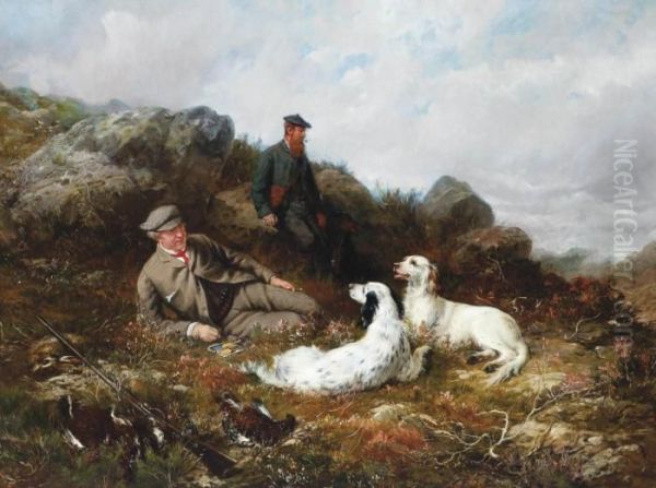 A Rest From The Shoot Oil Painting by George Earl