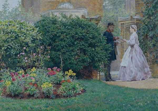 My Front Garden, 1864 Oil Painting by Frederick Walker