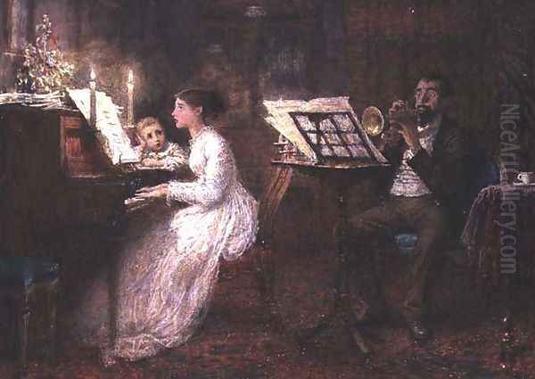 The Music Lesson Oil Painting by Frederick Walker