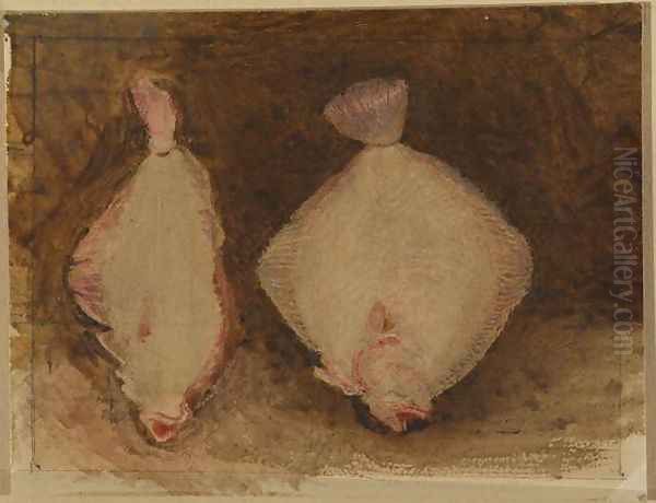 Two Flounders Oil Painting by Frederick Walker