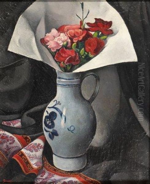 Nature Morte Au Bouquet De Fleurs Oil Painting by Paul-Elie Gernez