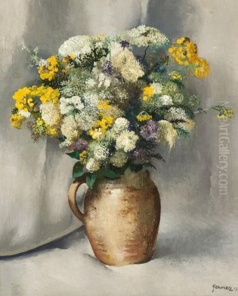 Bouquet De Fleurs Oil Painting by Paul-Elie Gernez