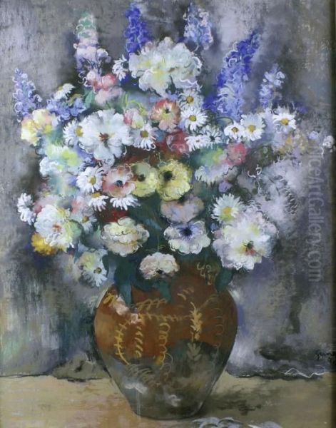 Grand Vase De Fleurs Oil Painting by Paul-Elie Gernez